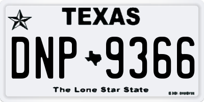 TX license plate DNP9366