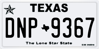 TX license plate DNP9367
