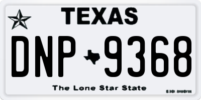 TX license plate DNP9368