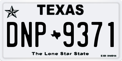 TX license plate DNP9371