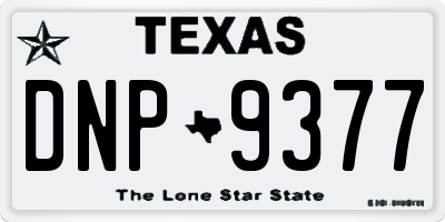 TX license plate DNP9377