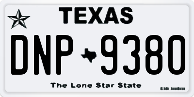 TX license plate DNP9380