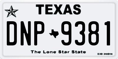 TX license plate DNP9381