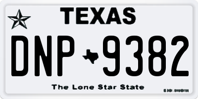 TX license plate DNP9382