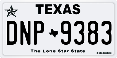 TX license plate DNP9383