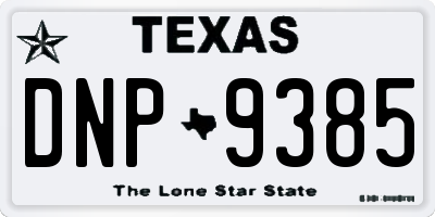 TX license plate DNP9385