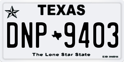 TX license plate DNP9403