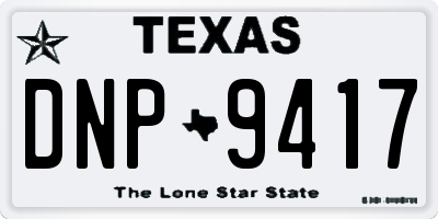 TX license plate DNP9417