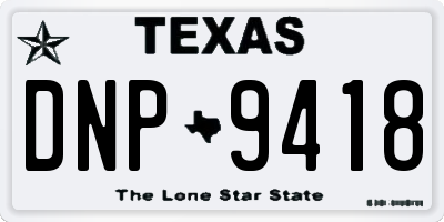 TX license plate DNP9418