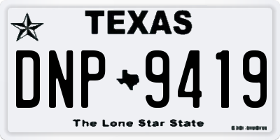 TX license plate DNP9419