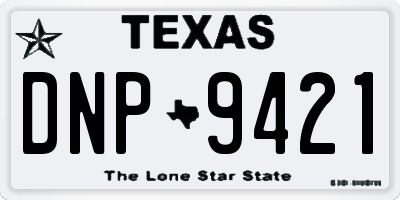 TX license plate DNP9421