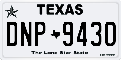 TX license plate DNP9430