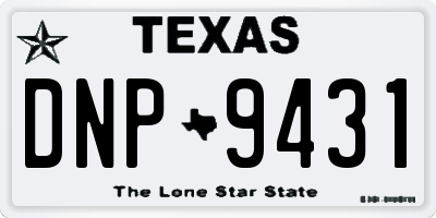TX license plate DNP9431