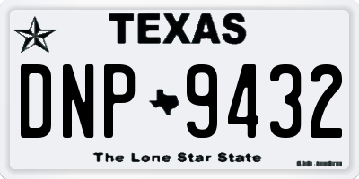 TX license plate DNP9432