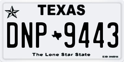TX license plate DNP9443