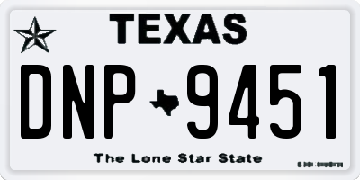 TX license plate DNP9451
