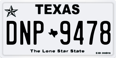 TX license plate DNP9478