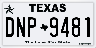 TX license plate DNP9481