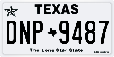 TX license plate DNP9487