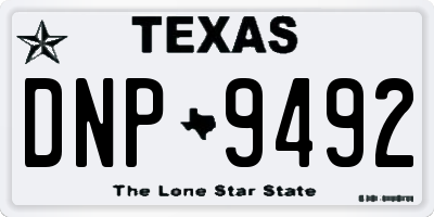 TX license plate DNP9492