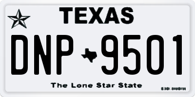 TX license plate DNP9501