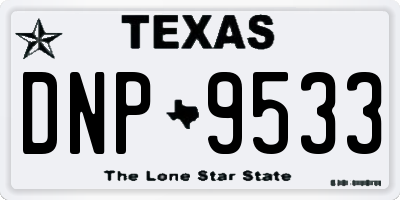 TX license plate DNP9533