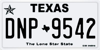 TX license plate DNP9542