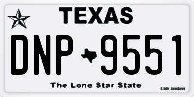 TX license plate DNP9551
