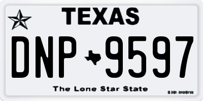 TX license plate DNP9597