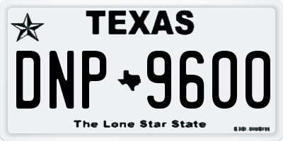 TX license plate DNP9600
