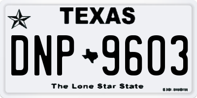 TX license plate DNP9603