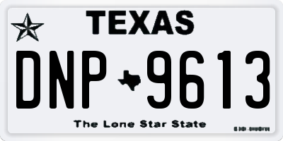 TX license plate DNP9613