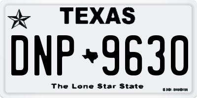 TX license plate DNP9630