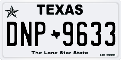 TX license plate DNP9633