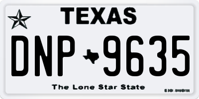 TX license plate DNP9635