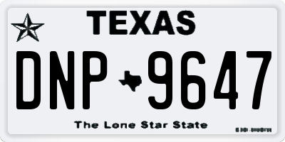TX license plate DNP9647