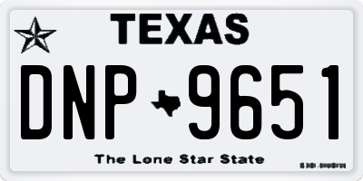 TX license plate DNP9651