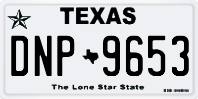TX license plate DNP9653