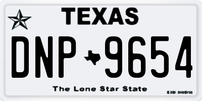 TX license plate DNP9654