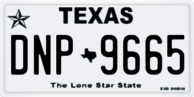 TX license plate DNP9665