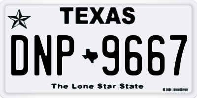 TX license plate DNP9667