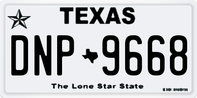 TX license plate DNP9668