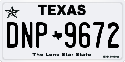 TX license plate DNP9672