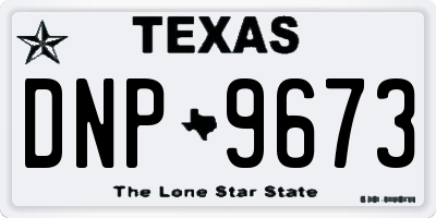 TX license plate DNP9673