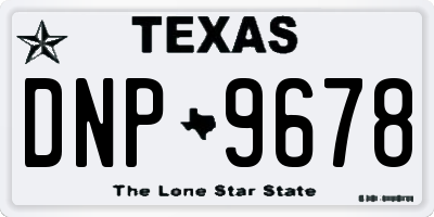 TX license plate DNP9678