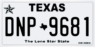 TX license plate DNP9681