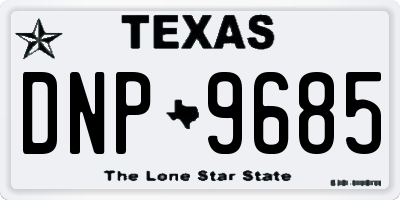 TX license plate DNP9685