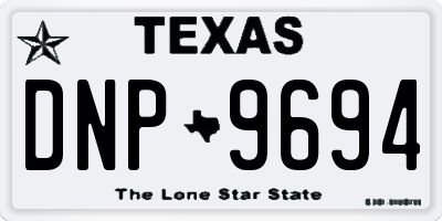 TX license plate DNP9694