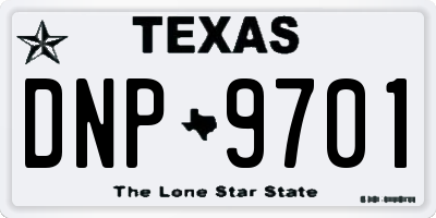 TX license plate DNP9701
