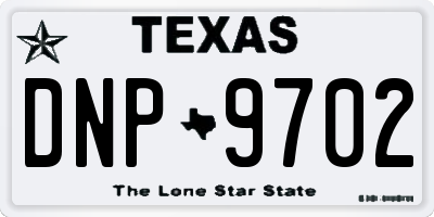 TX license plate DNP9702